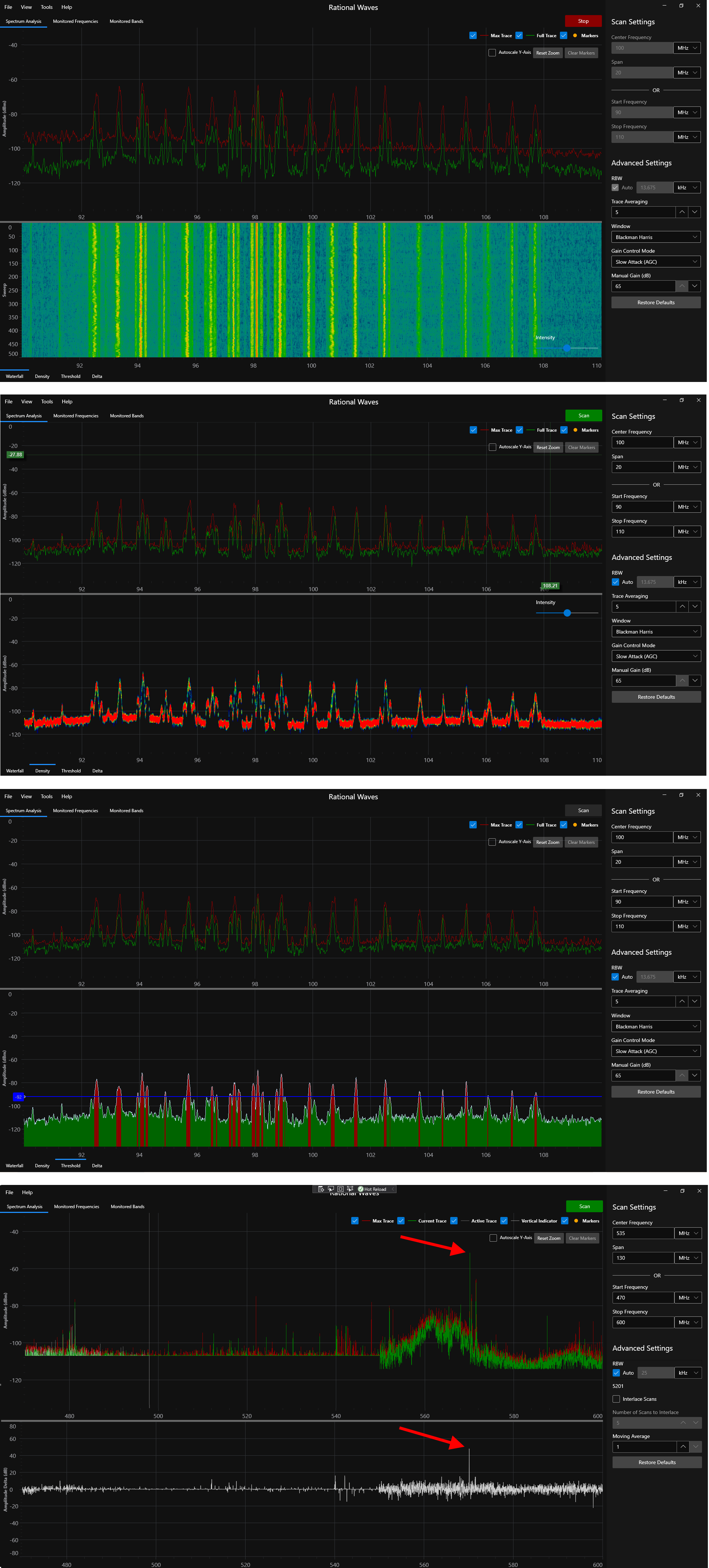 Rational Waves RF Spectrum Analyzer Software